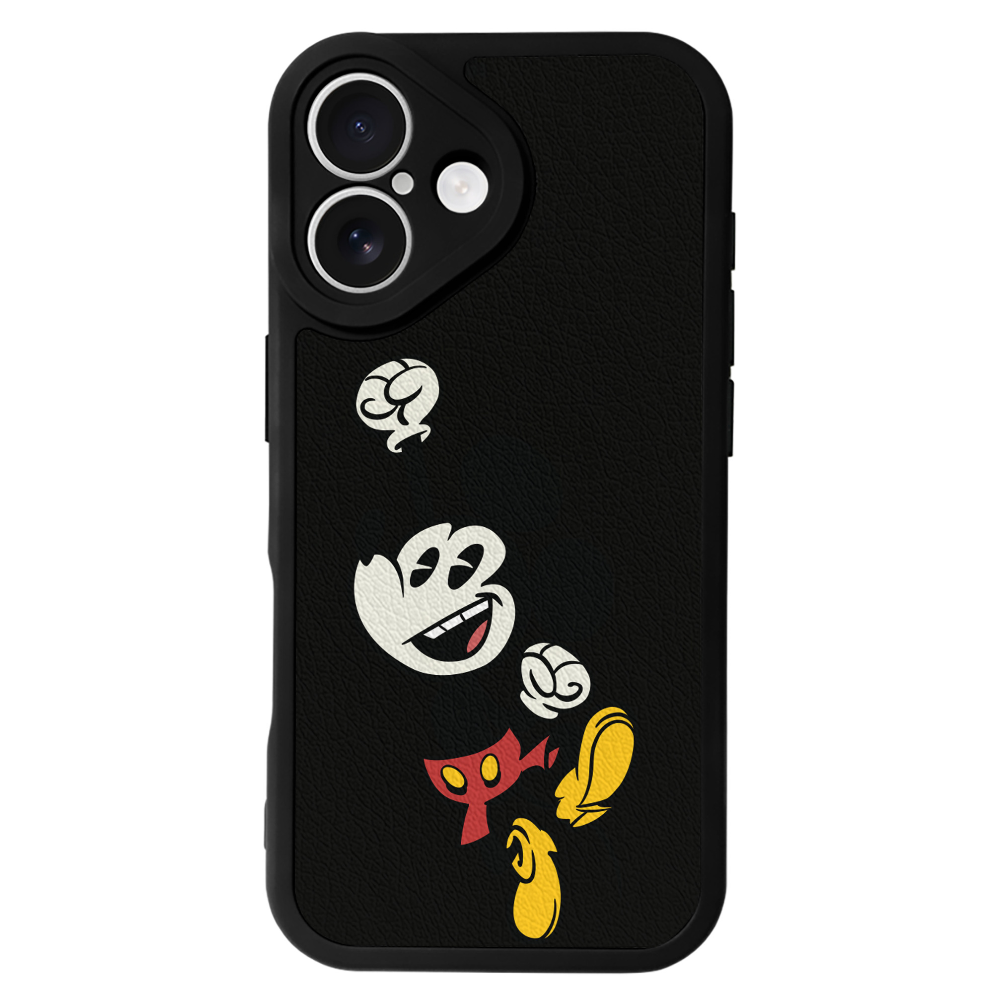 （画像用） ミッキーマウス Mickey Mouse 【iPhone 16シリーズ対応】シリコンスマホケース（レザー調） 材質：シリコン